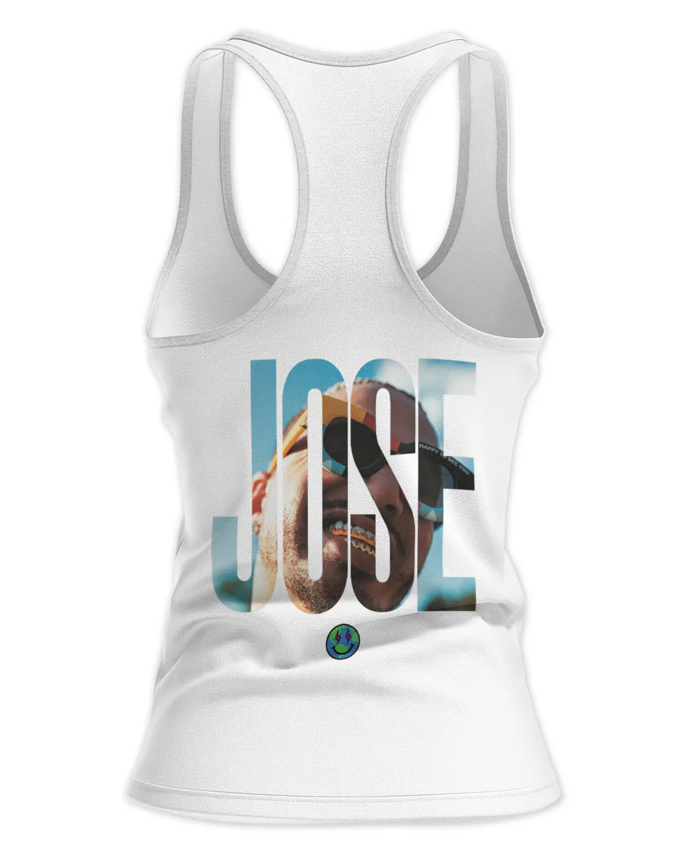 J Balvin Merch Jose Smiley Shirt Women's Ideal Racerback Tank white xs