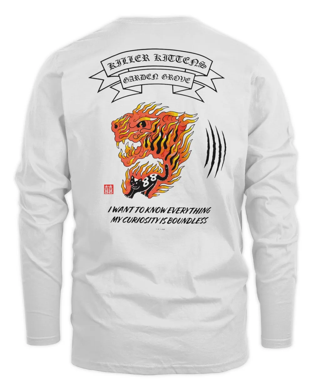 88rising Merch Garden Grove Killer Kittens Shirt Men's Long Sleeved T-Shirt white s