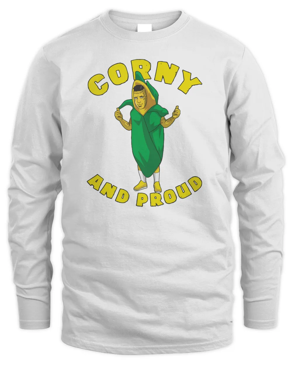 Tom Macdonald Merch Corny And Proud Shirt Men's Long Sleeved T-Shirt white s