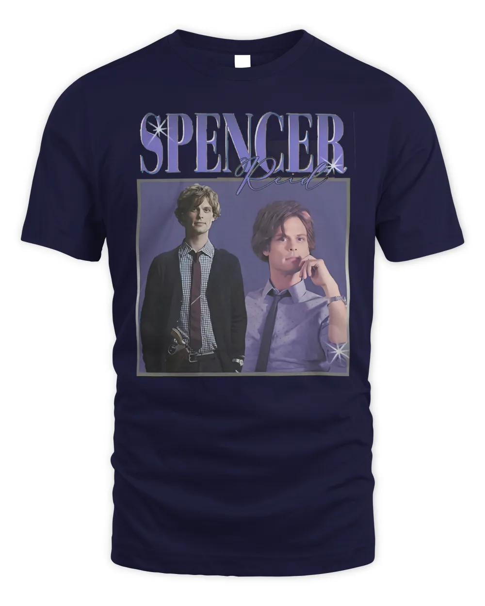Criminal Minds Merch Vintage Spencer Reid Graphic Shirt Unisex Standard T-Shirt navy s