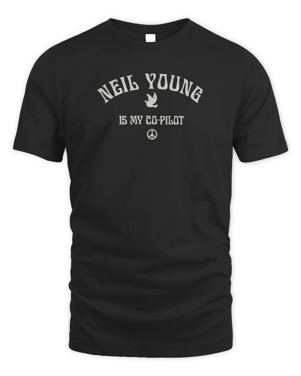 Neil Young Merch Vintage Co Pilot Shirt Unisex Standard T-Shirt black s