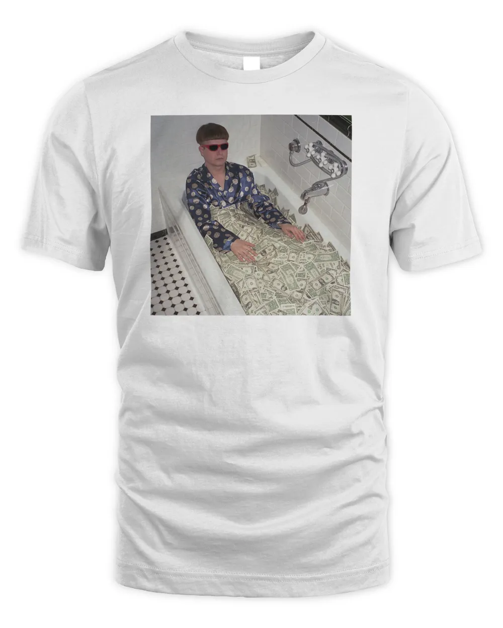 Oliver Tree Merch Cash Bath Tub Meme T-Shirt Unisex Standard T-Shirt white s