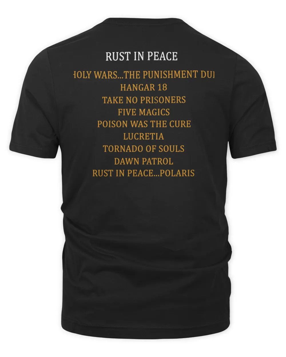 Megadeth Merch Rust In Peace Tracklist Shirt Unisex Premium T-Shirt black s