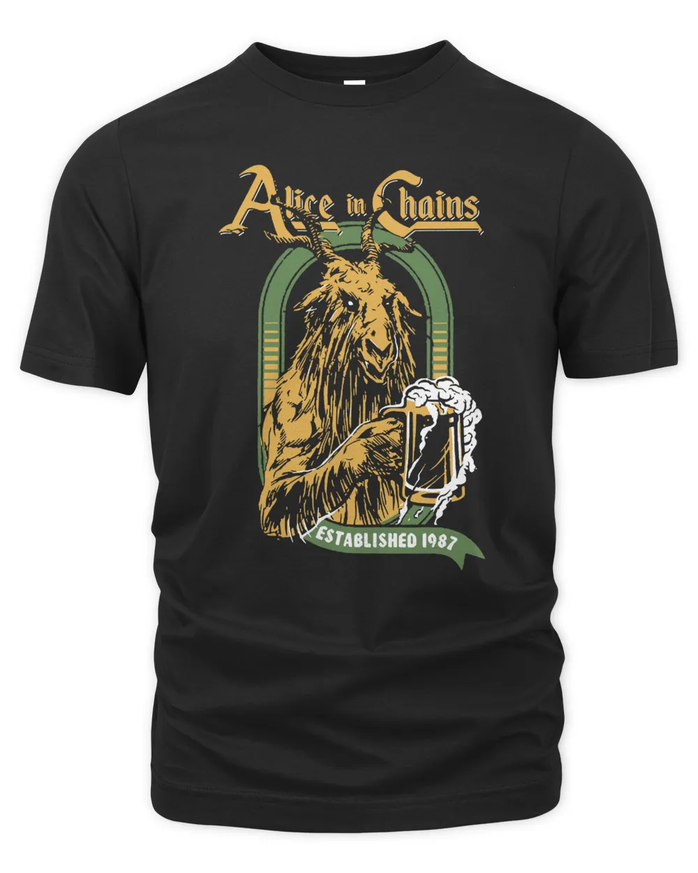 Alice In Chains Merch Devils Brew Mineral Wash Shirt Unisex Premium T-Shirt black s