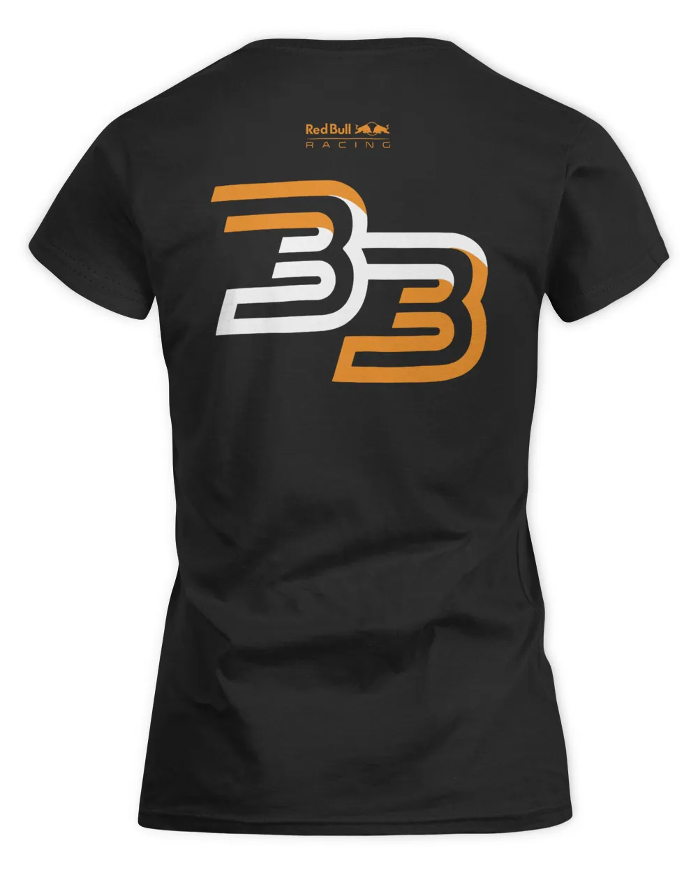 Red Bull Racing Merch Max Verstappen Driver Shirt Women's Soft Style Fitted T-Shirt black s