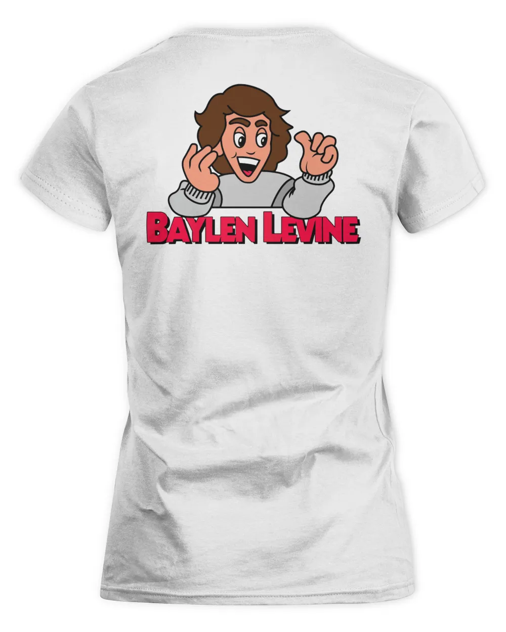 Benitez Merch Baylen Levine Cartoon Shirt Women's Soft Style Fitted T-Shirt white s