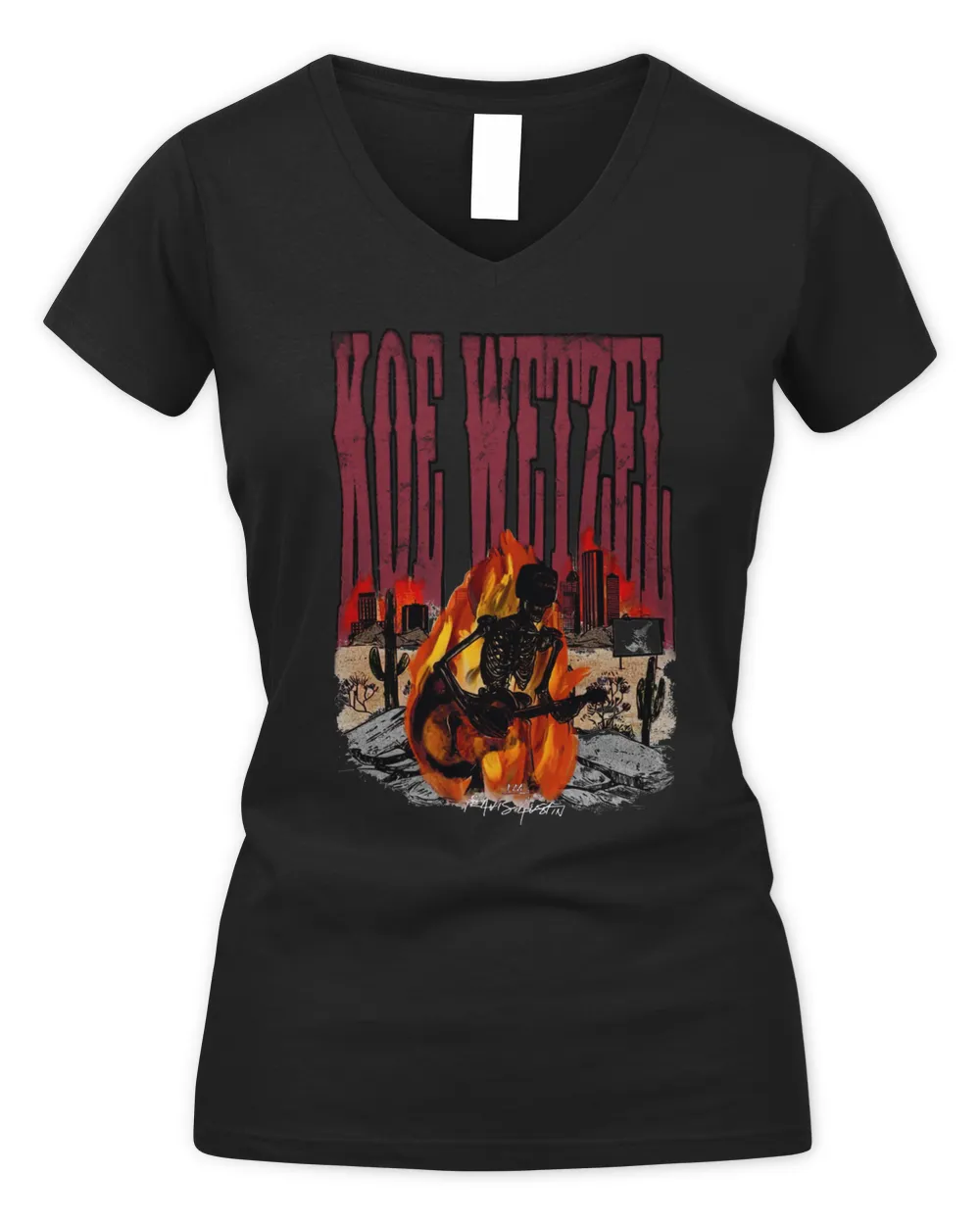 Koe Wetzel Merch Travis Austins Damn Its Hot In Here Shirt Women's V-Neck T-Shirt black s