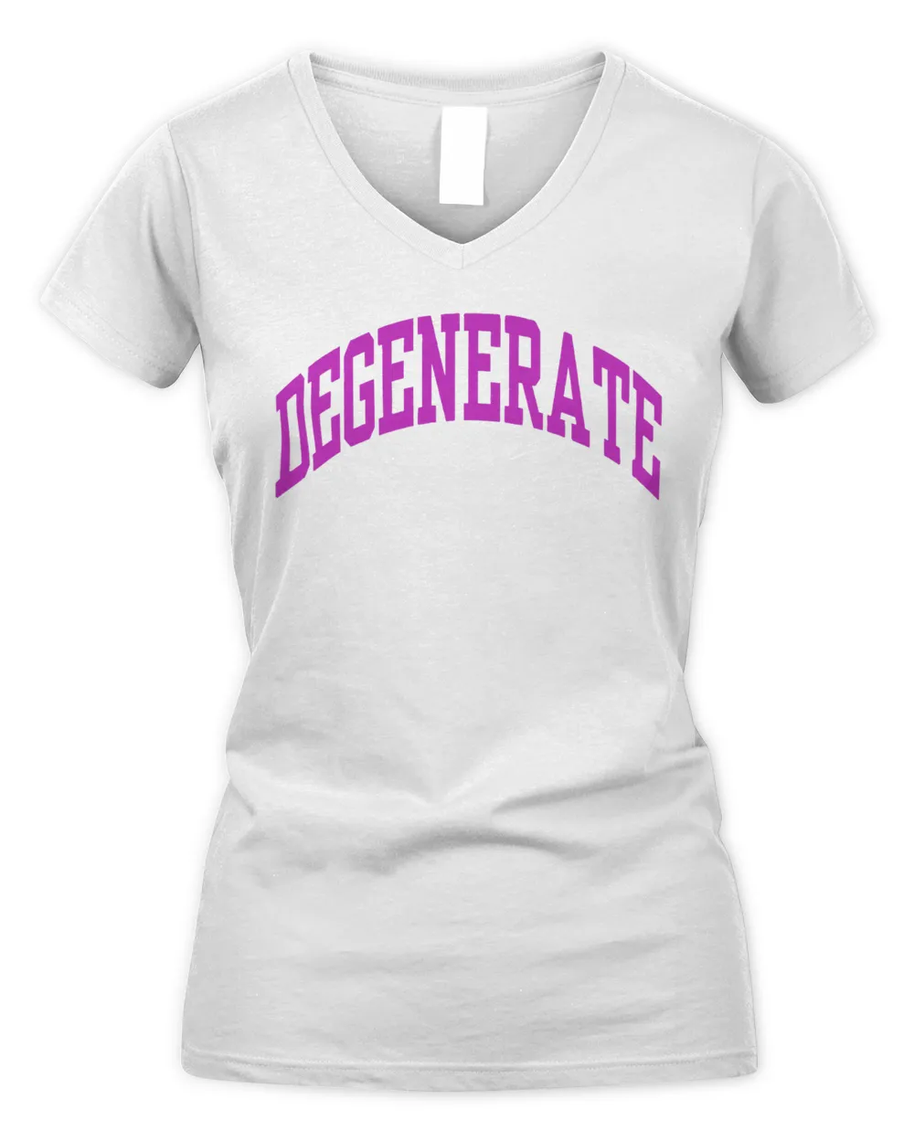 Planbri Uncut Merch Degenerate Crystal Shirt Women's V-Neck T-Shirt white s