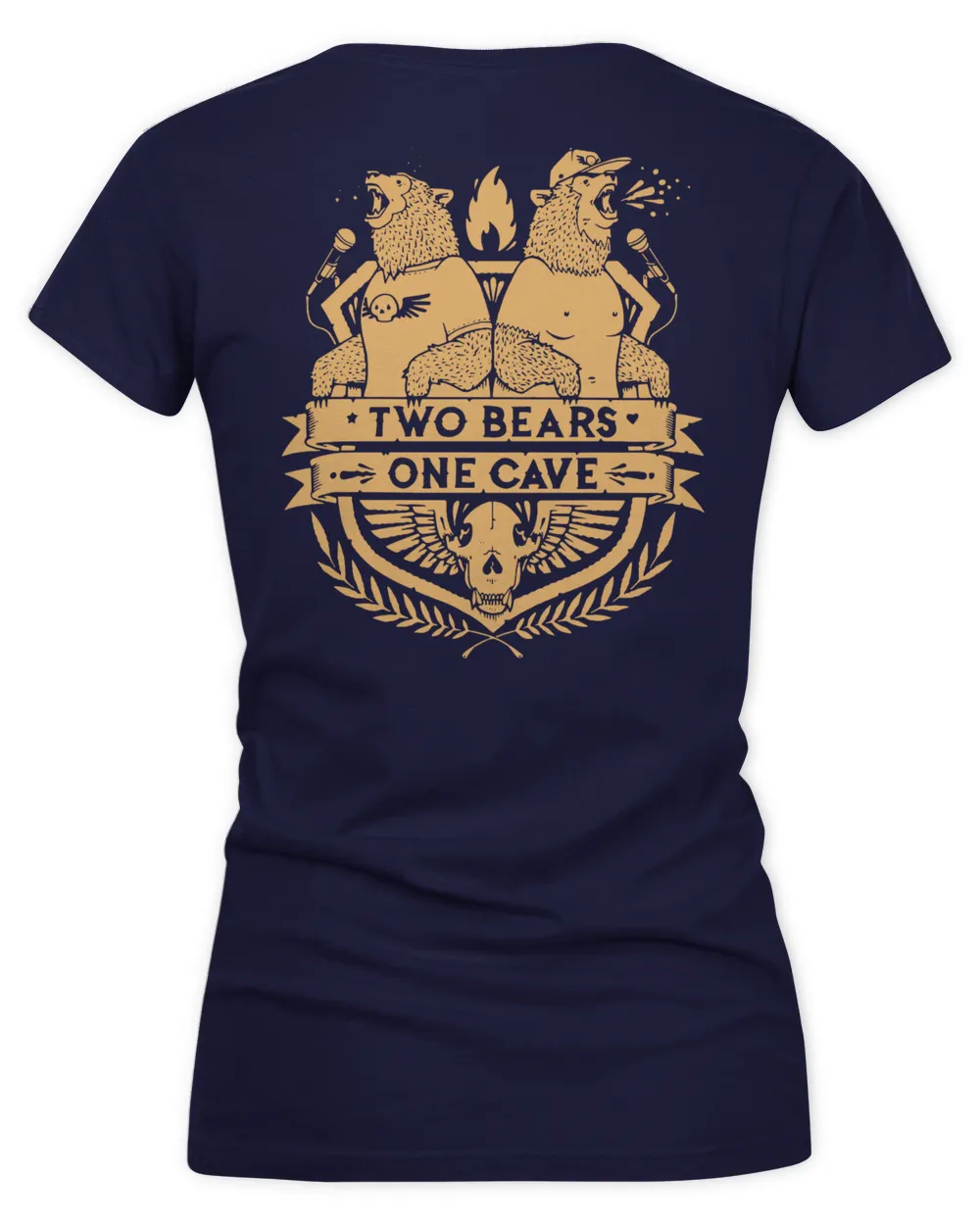 YMH Merch Two Bears One Cave T-Shirt Women's V-Neck T-Shirt navy s