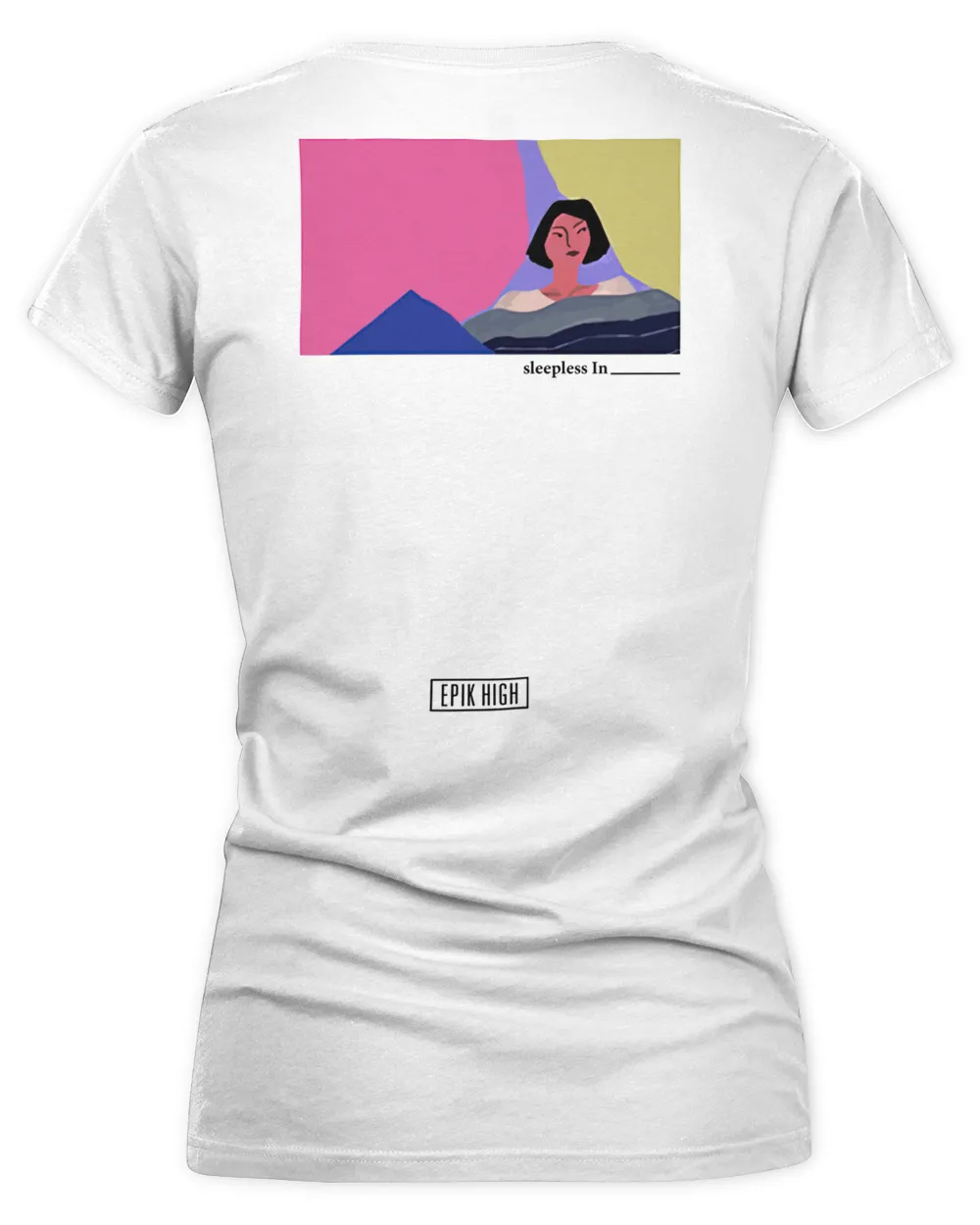 Epik High Merch Sleepless Shirt Women's V-Neck T-Shirt white s