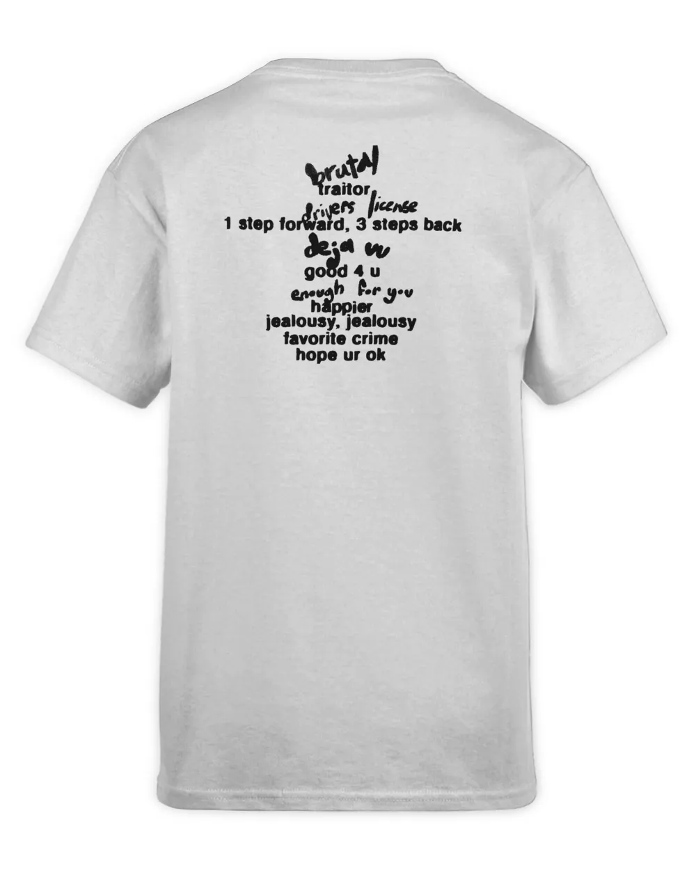 Olivia Rodrigo Merch Sour Tracklist Shirt Kids Standard T-Shirt white xs