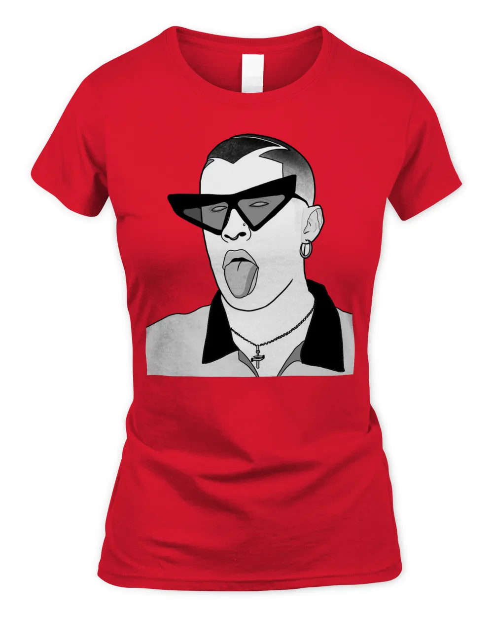 Bad Bunny Merch New Print Shirt Women's Standard T-Shirt red s