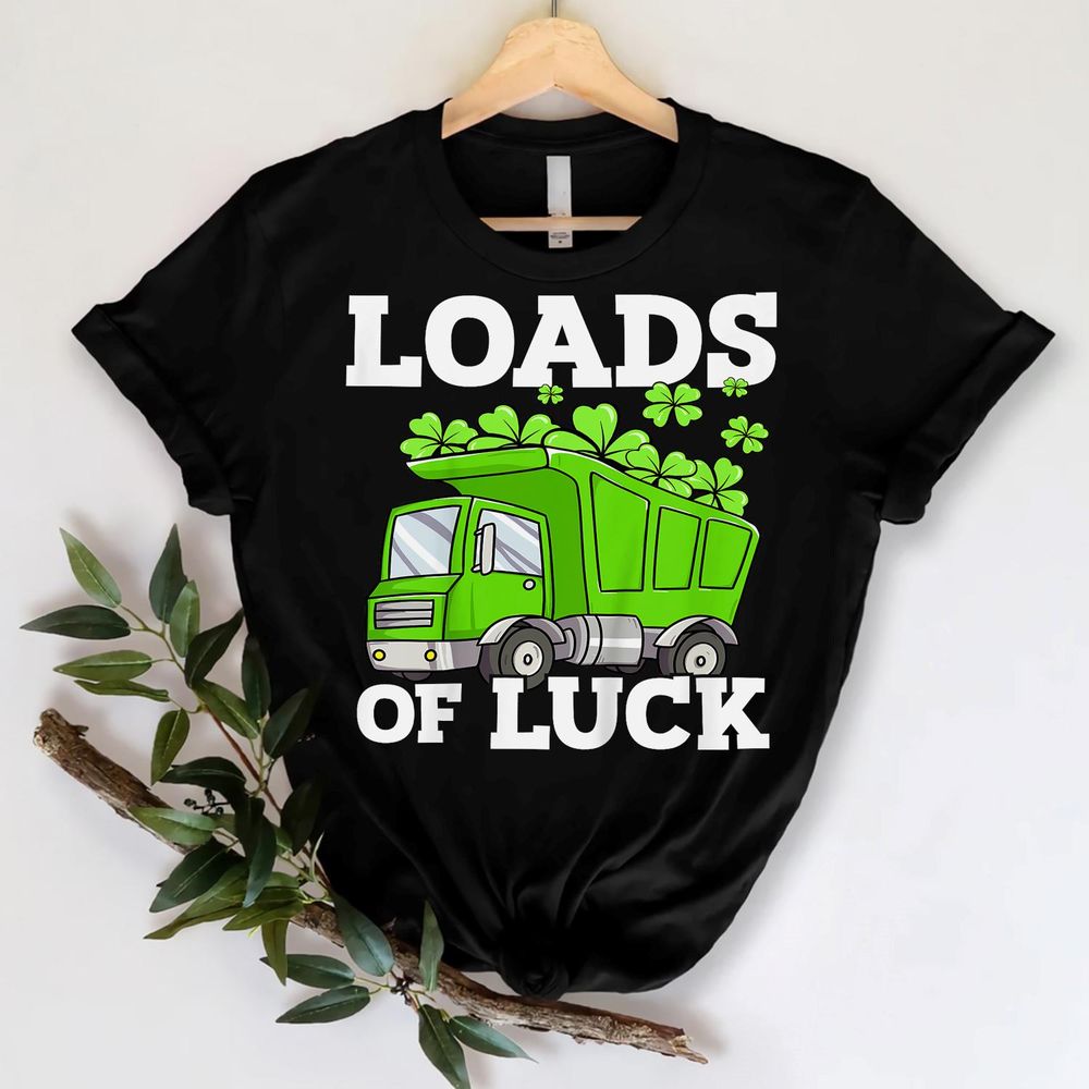 Kids Boys St Patricks Day Toddler Lucky Construction Truck Shirt Unisex Standard T-Shirt black s