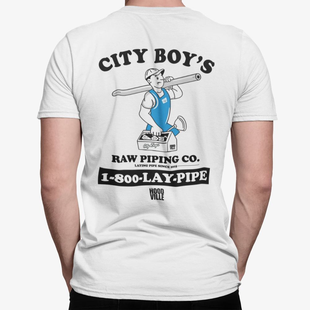 City Boy's Raw Piping Co 1800 Lay Pipe T-shirt Unisex Standard T-Shirt black s
