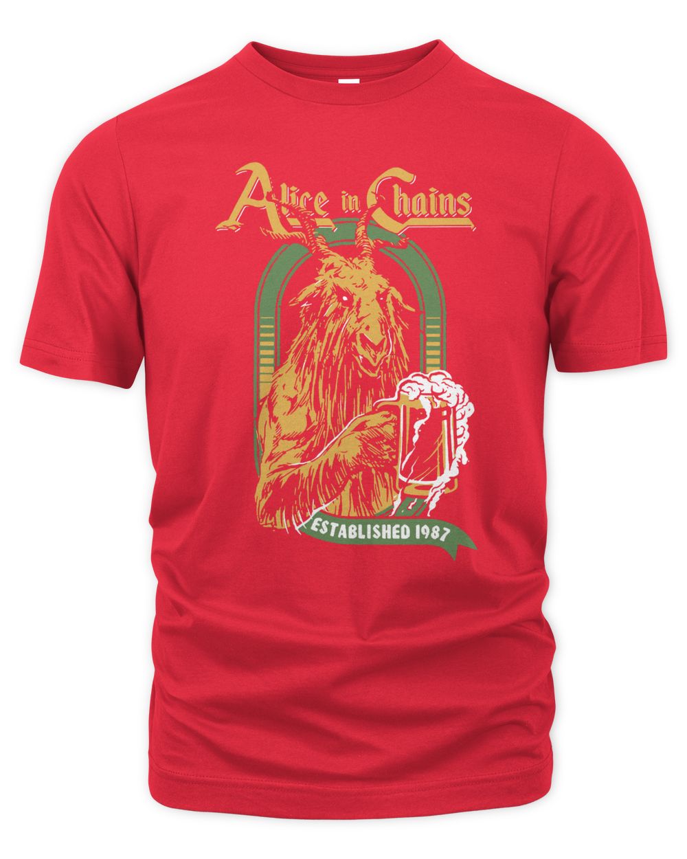 Alice In Chains Merch Devils Brew Mineral Wash Shirt Unisex Premium T-Shirt red 