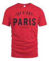 Psg Merch Paris Saint Germain Messi Ici Cest Paris Shirt Unisex Standard T-Shirt red 