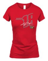 Nascar Merch Kyle Busch Joe Gibbs Racing Team Collection M&M Shirt Women's Soft Style Fitted T-Shirt red 