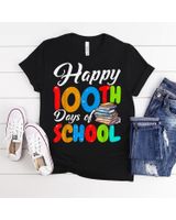 Happy 100 Days Of School Kids Teachers Men Women and Student Shirt Unisex Standard T-Shirt black s