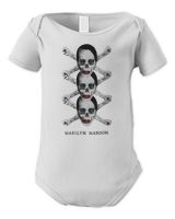 Marilyn Manson Merch Crossbones Shirt Infant Short Sleeve Bodysuit white 3m