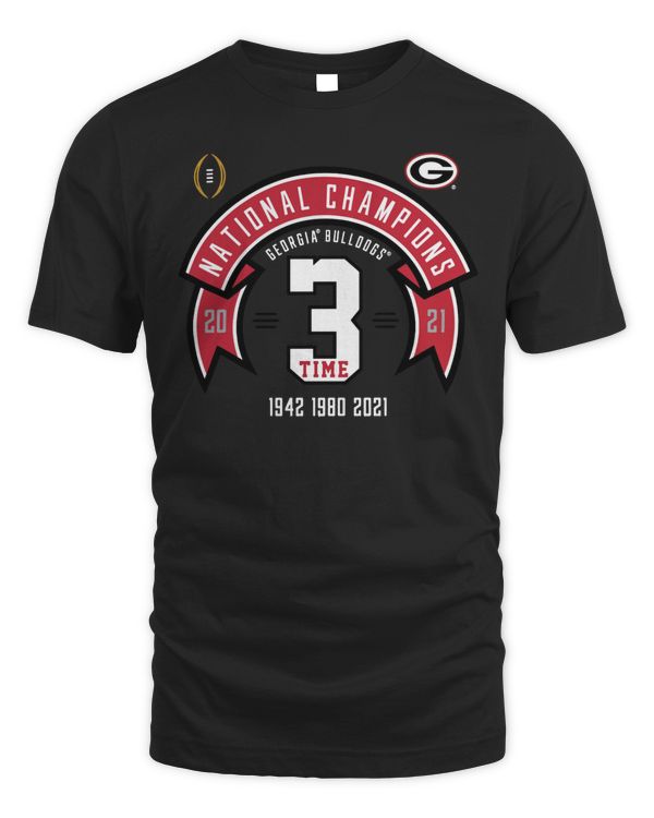 UGA National Championship Merch Georgia Bulldogs 3 Times Football Ranking Shirt